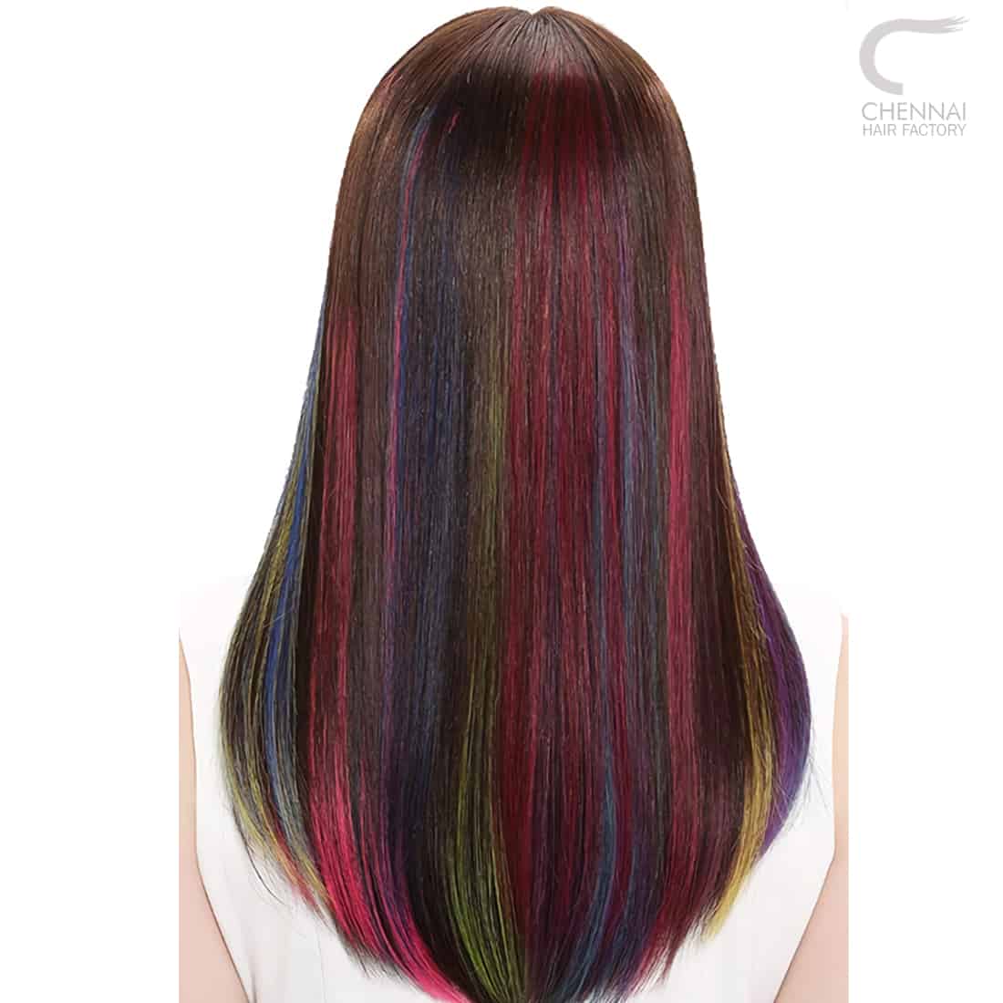 Colored Hair Extensions with Blonde Ombre and Neon Effects